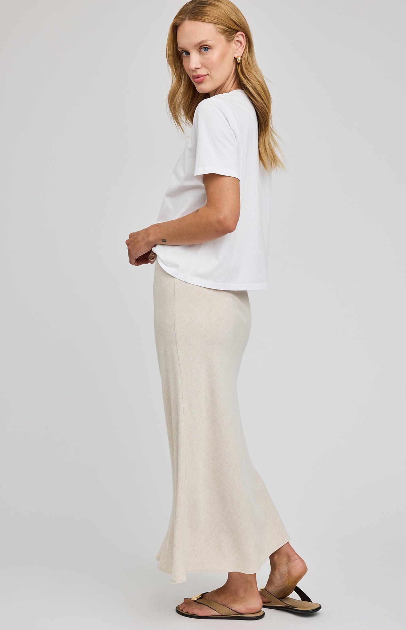 Cassia Linen Skirt|color:Linen