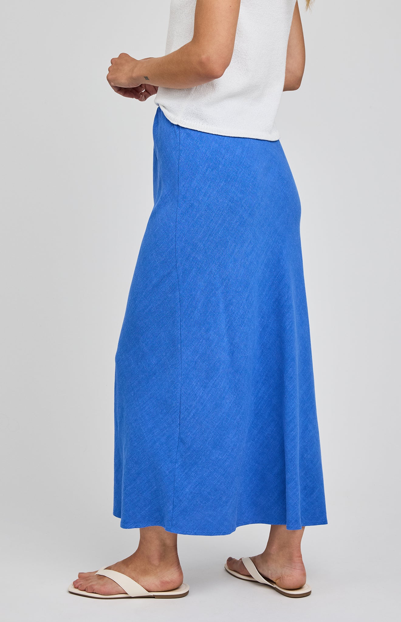Cassia Linen Skirt|color:Riviera