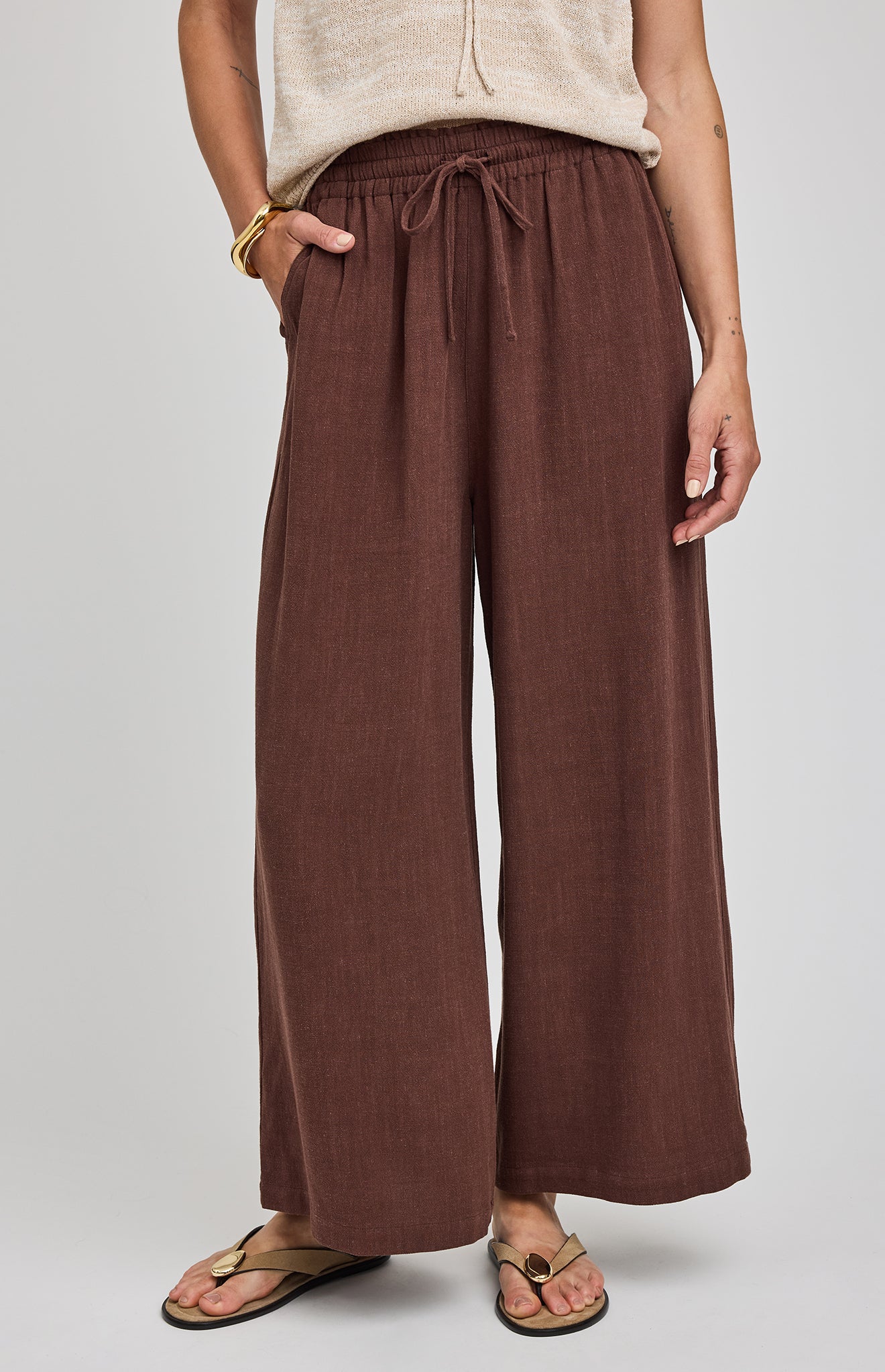Arlo Linen Pant|color:Espresso