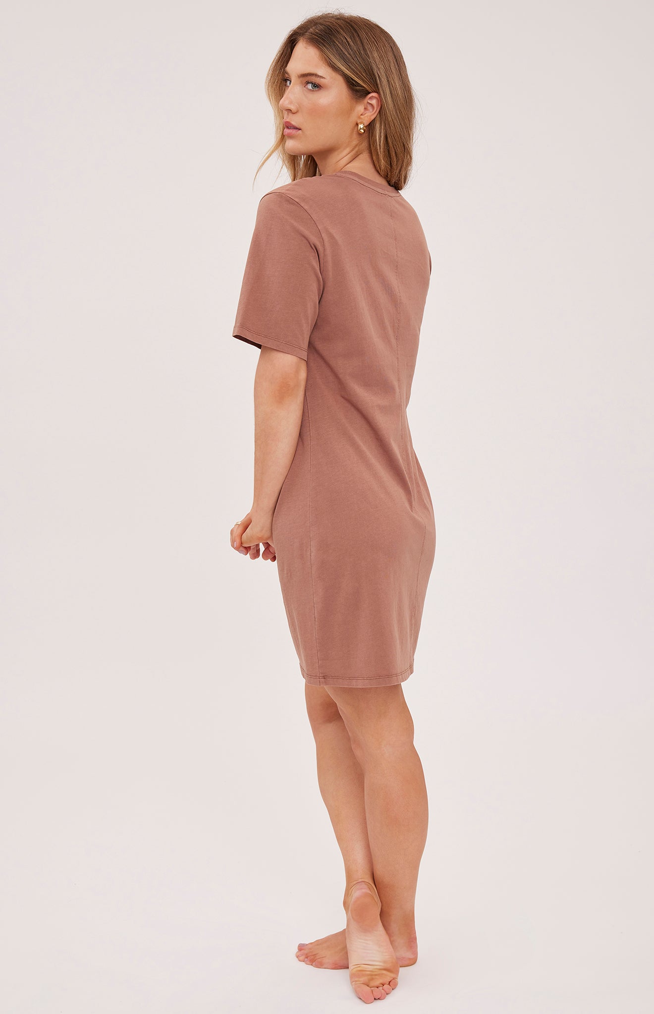 Cindy T-Shirt Dress|color:Cappuccino