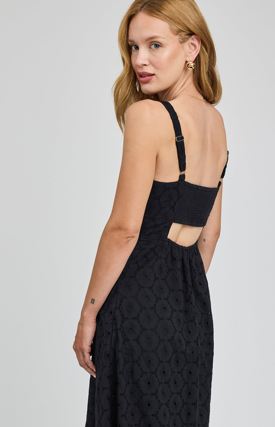 Marielle Eyelet Dress|color:Black