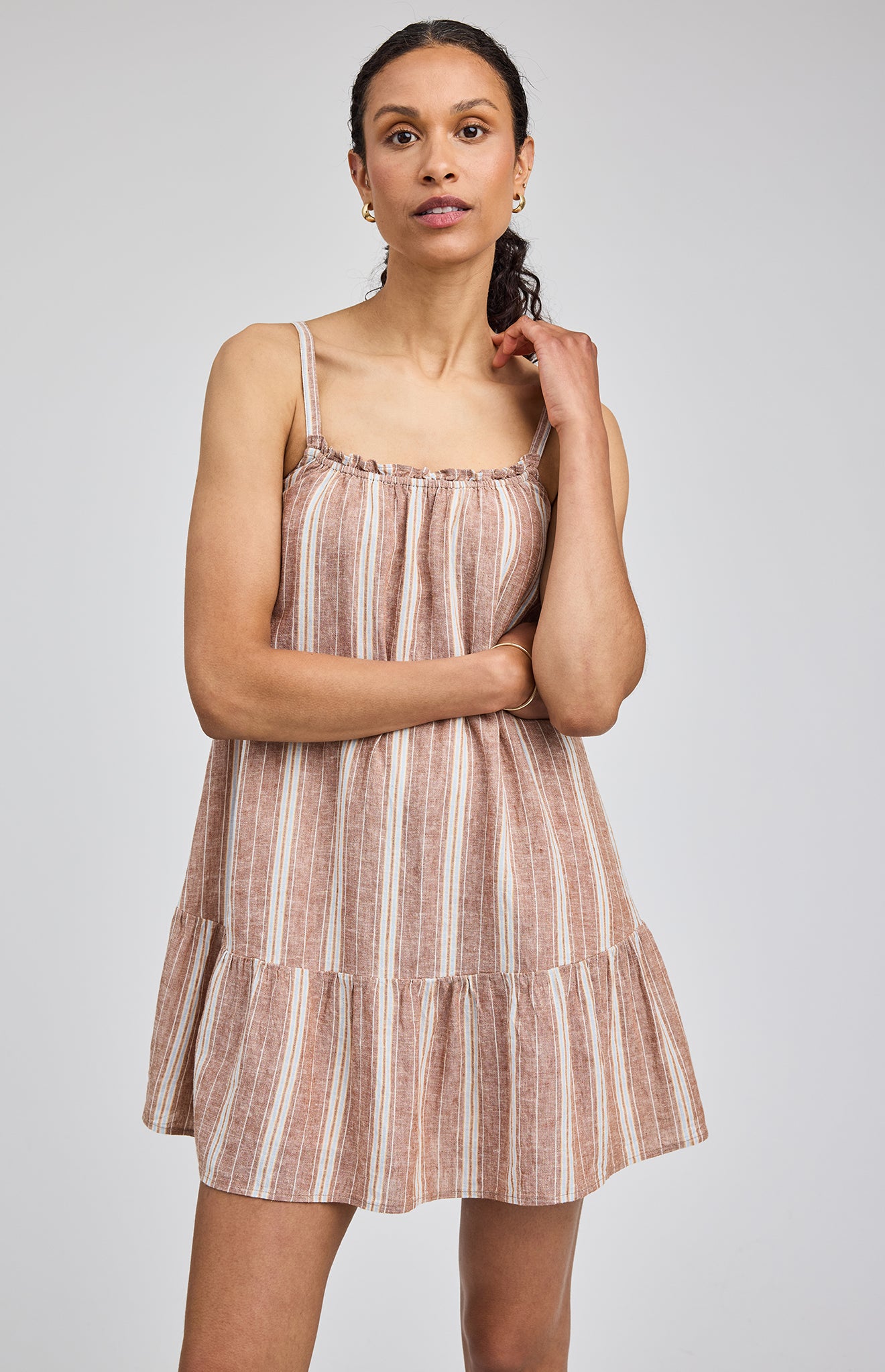 Stephanie Mini Dress|color:Cappuccino Stripe