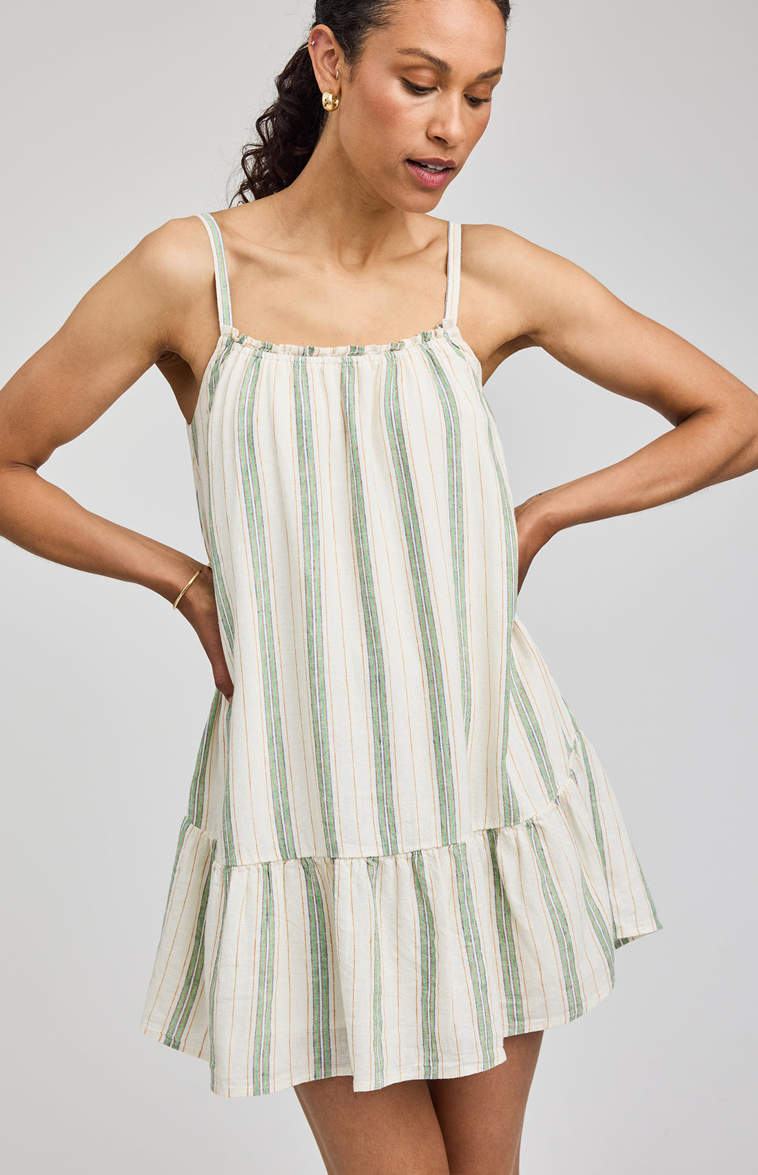 Stephanie Mini Dress|color:Cream Stripe