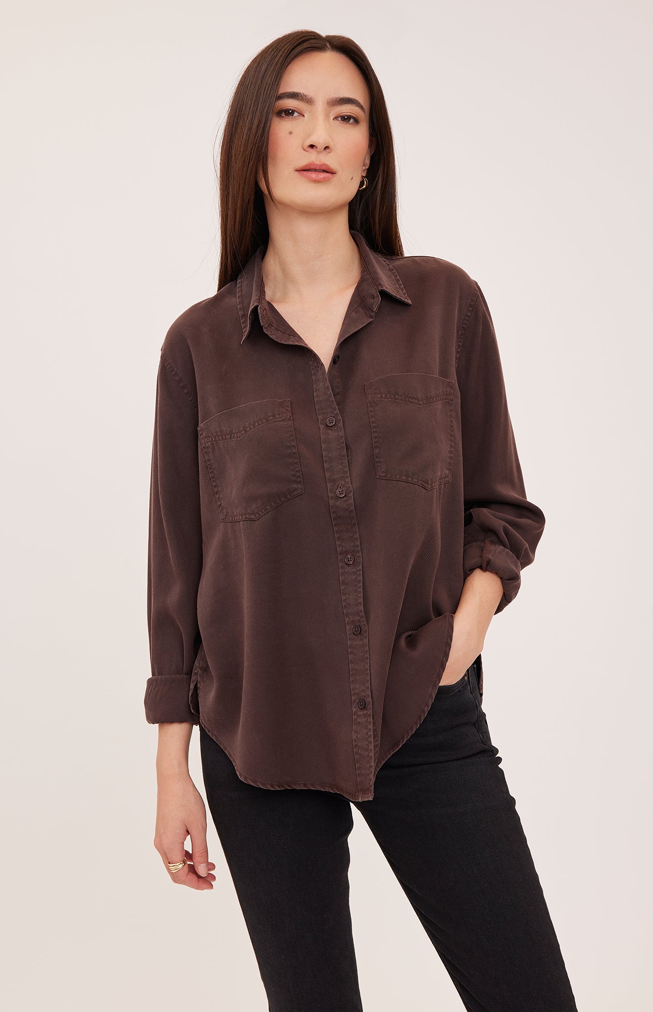 brown dress shirts for women Women's Button Down Shirt Brown Plus Size Dresses