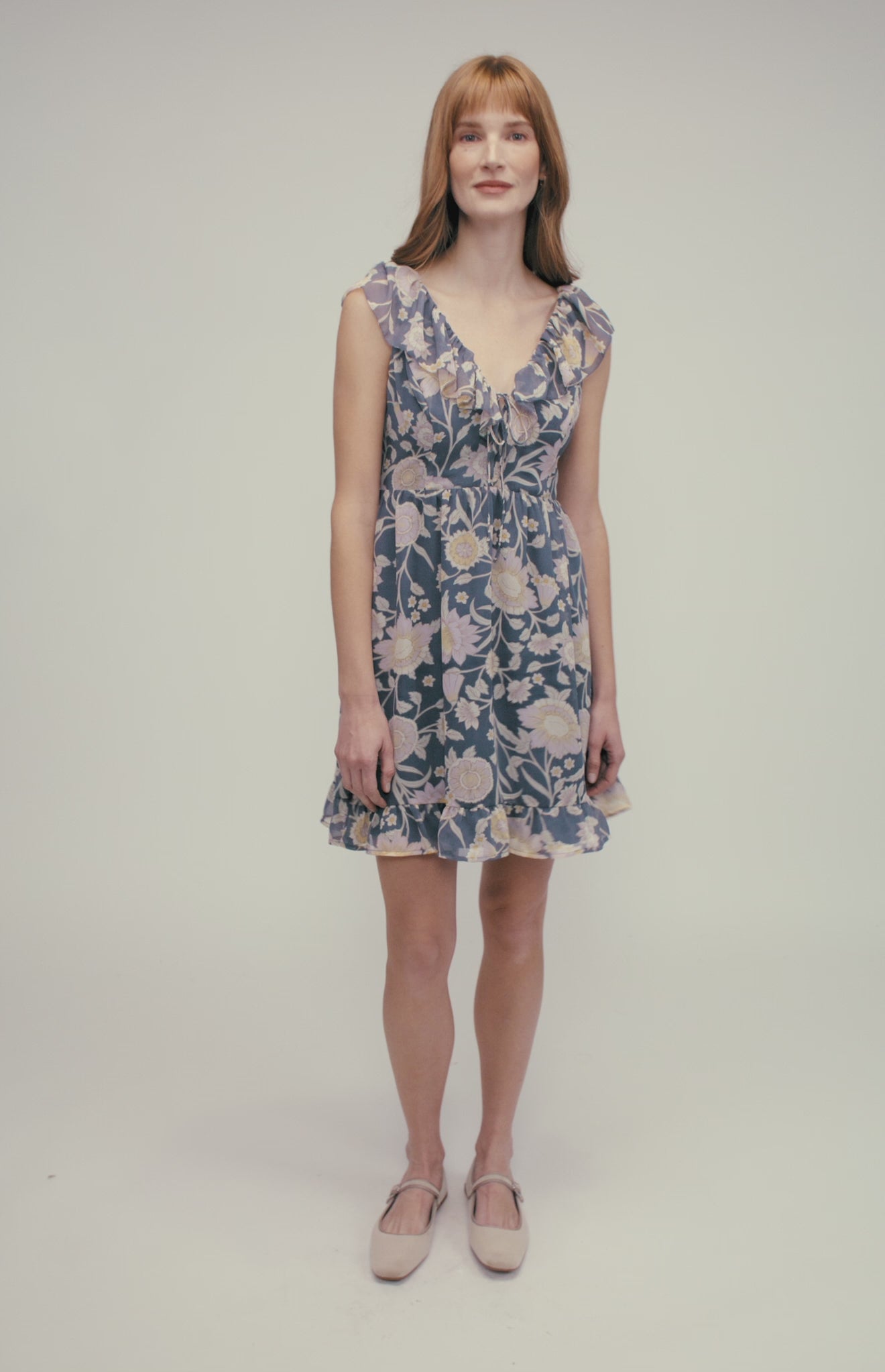 Cecilia Dress|color:Blue Floral