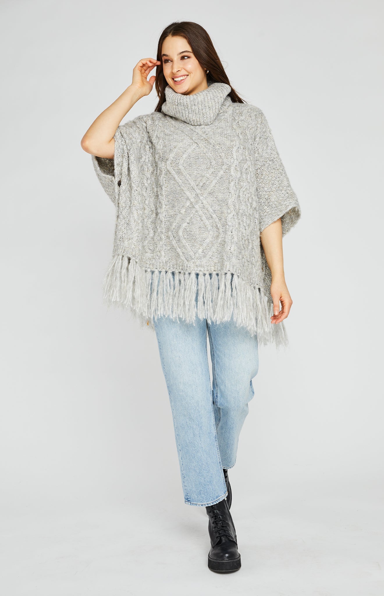 Kindred Pullover Shawl|color:Heather Moonlight