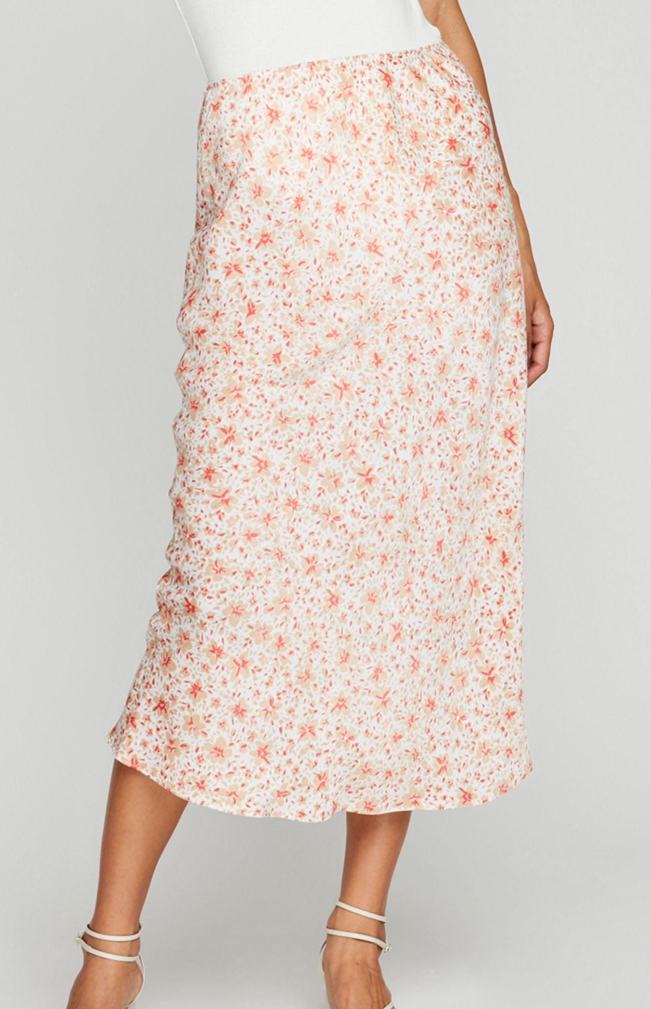 Florentine Skirt|color:White Ditsy