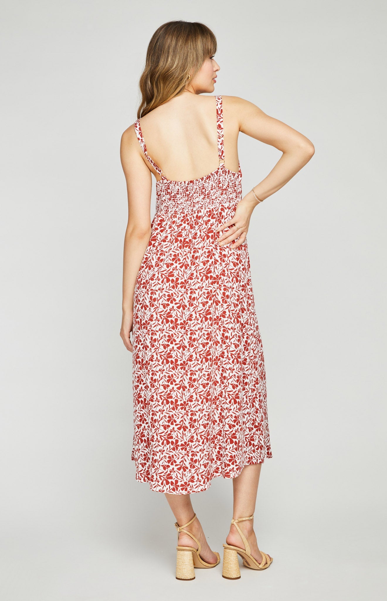 Esme Midi Dress|color:Chili Floral